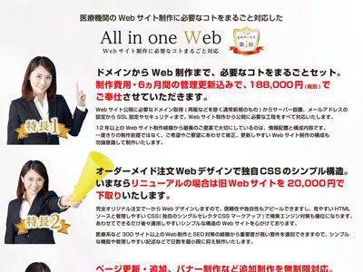 All in one Web販促　LP制作　A4サイズ　チラシ